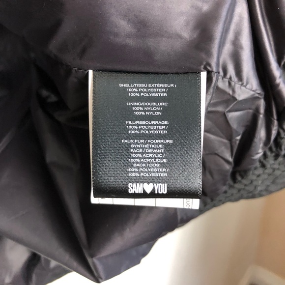 SAM EDELMAN Water Repellent Faux Fur Trim Puffer Jacket M Black - Picture 7 of 11